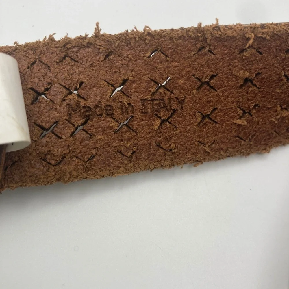 Johnston &‎ Murphy Men's Leather Belt 40 Brown Casual Classic Made in Italy